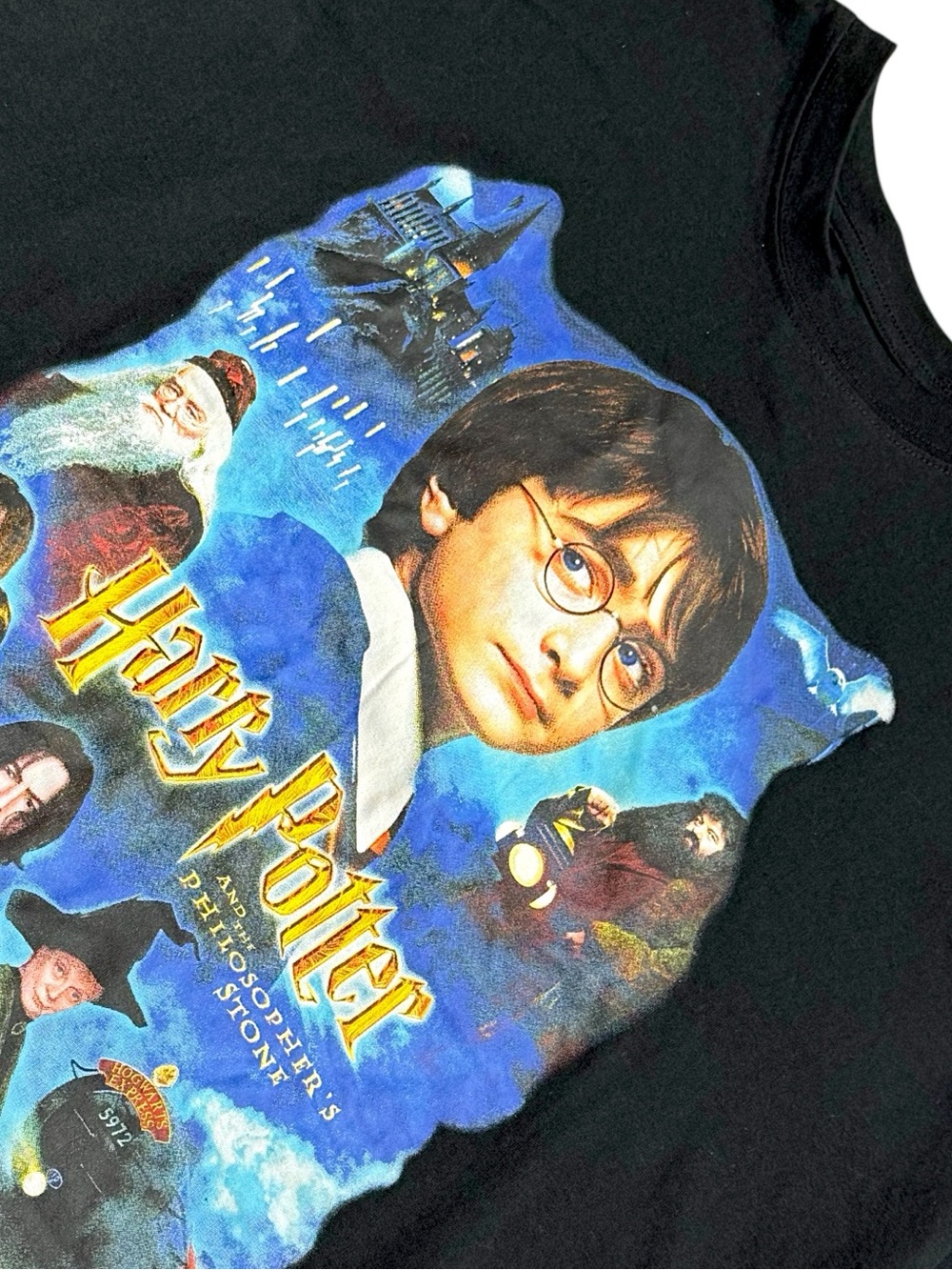 Harry Potter Philosopher’s Stone Graphic Tee Sz XXL Black Movie Shirt Hogwarts